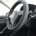 thumbnail image 2 of Auto Drive 1Piece Car Steering Wheel Cover Cheque Slate Black - Universal Fit, 22SWC95, 2 of 9