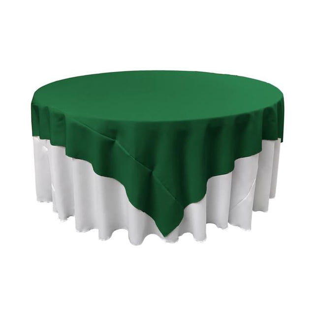 LA Linen TCpop72x72-GreenEmP32 Nappe Carrée en Popeline de Polyester Vert Émeraude - 72 x 72 Po