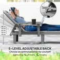 thumbnail image 3 of Ensemble de 2 Chaises Longues d'Extérieur avec Table d'Appoint Pliable, Chaises de Bronzage Inclinables à 5 Positions Réglables, Polypropylène Résistant aux Intempéries, Gris Foncé, pour Patio, Jardin Ou au Bord de la Piscine, 3 of 7