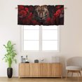 thumbnail image 2 of Leopard Floral Curtains Valances for Home Decor Valentine's Day Romantic Red Rose Window Valance for Bedroom Bathroom Living Room Dining Room Valances Set 54 by 18 in, 1 Panel, 2 of 6