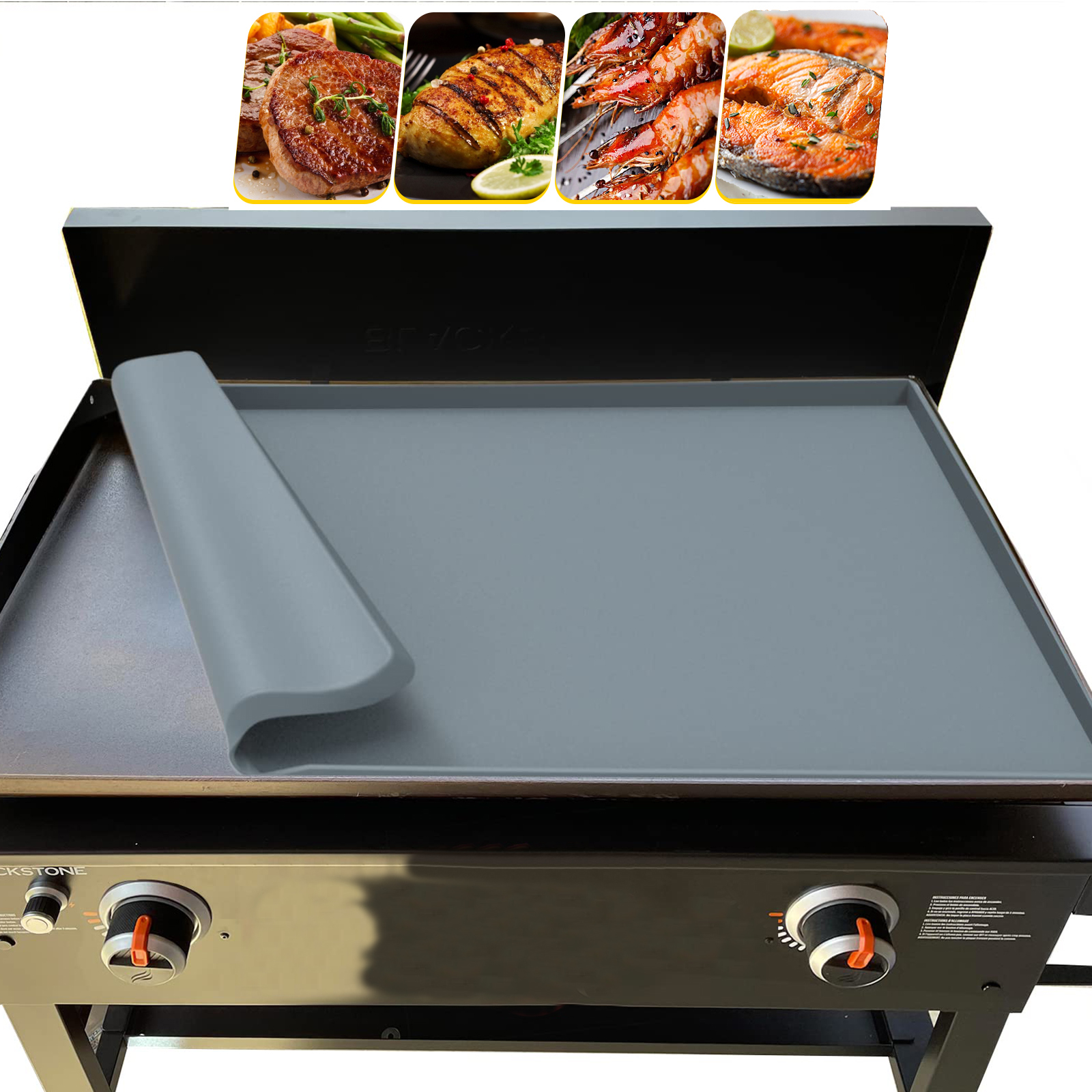 LANLIN 36" Silicone Griddle Mat Cover for Blackstone Griddle, Food