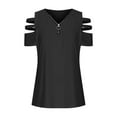 thumbnail image 4 of Taylonsss 2024 Women's New Spring/summer Fashion Casual Mesh Zipper Short-sleeved T-shirt Top, 4 of 5
