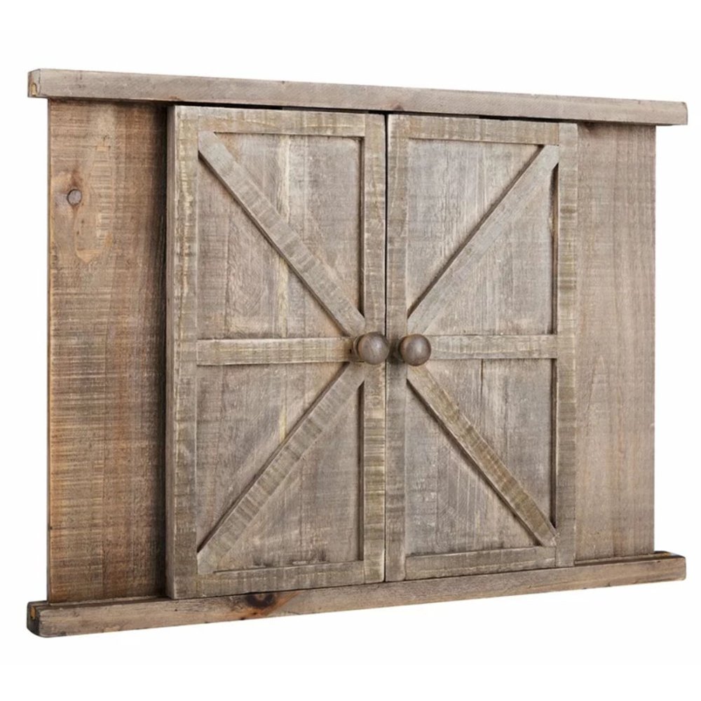 Wood Barn Door Picture Frame, 2 Openings 5x7 Wood Rustic Wall Photo