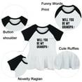 thumbnail image 2 of Will You Be My GRANDPA Pregnancy Announcement Dresses For Baby, Newborn Babies Skirts, Infant Princess Dress, 0-24M Kids Graphic Clothes (Black Raglan Dresses, 18-24 Months), 2 of 5