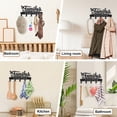 thumbnail image 4 of Iron Wall Mounted Hook Hangers Decorative Organizer Rack with Screws 5 Hooks for Bag Clothes Key Scarf Hanging Holder Word 120x250mm for DIY Iron, 4 of 7