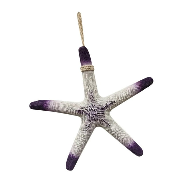 Adorno de estrella de mar de resina de 38 cm para colgar, ideal para Navidad, acuarios y oficinas. Blanco