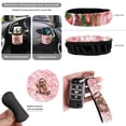 thumbnail image 6 of Yuyamidu Cute Sloth Car Seat Cover Full Set with Steering Wheel Cover Seatbelt Pads Pink Strawberry Cup Mat Auto Garbage Bin Rear View Mirror Cover Keychain Air Vent Storage Pouch, 15 PCS, 6 of 7