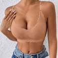 thumbnail image 3 of Women's Scalloped Bralette Wireless Padded Bra Seamless Push Up Plunge Neckline Adjustable Straps, 3 of 4