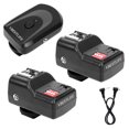 thumbnail image 1 of Qiilu 433MHZ 16 Channel Wireless Flash Trigger Set with 1 Transmitter 2 Receivers 1 Sync Wire Cable, Wireless Flash Trigger, Flash Trigger Set, 1 of 6