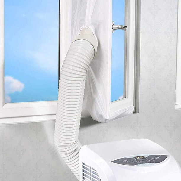 Poliéster de tela de sellado de ventana de bloqueo de aire de 3/4/5M con cremallera para aire acondicionado móvil