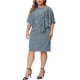 thumbnail image 2 of Vestidos formales de talla grande para mujer Agnes Orinda sin mangas con superposición de encaje, vestido de fiesta tipo lápiz 4X gris azul, 2 of 6