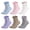 Assorted Cute, variant on Bocaoying 6 Pairs Women’s Cotton Crew Socks – Super Soft Turn-Cuff Ruffle Frilly Design, White (fit US 6-9)