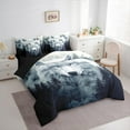 thumbnail image 3 of Homewish Jungle White Wolf Bedding Comforter Set 7pcs for Kids, Rustic Pine Tree Botanical Queen Bedding Sets, Woodland Animal Reversible Queen Sheet Sets, Super Cozy Room Decor, 3 of 7