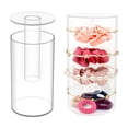 thumbnail image 1 of Fengshuibringluck Juego de contenedores de acrílico transparente 3 en 1, accesorios redondos para el cabello, organizadores de almacenamiento con tapas para accesorios para el cabello y suministros de, 1 of 2