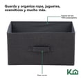 thumbnail image 3 of Comoda Cajonera de 3 Cajones Mueble Organizador Tela Madera gris M, 3 of 5