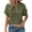 Green, variant on Summer Tops Women Double Layer Bubble Crinkle Fabric Henley Neck Batwing Sleeve Pocket Patch Casual Work Blouse T Shirt Solid Color Loose Relax Fit Top Green S