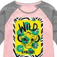 thumbnail image 3 of The Lion King - Wild & Free Simba - Toddler & Youth Girls Raglan Graphic T-Shirt, 3 of 4