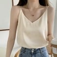 thumbnail image 2 of Lenpel Camisole Tops for Women Chiffon Spaghetti Strap V Neck Casual Loose Tank Tops Sleeveless Summer Blouses, 2 of 4