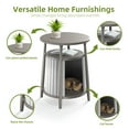 thumbnail image 6 of EasyUp Cat house Enclosure Resin Vented Hidden Litter Box Versatile Round Side End Table Odor Control Double Layered Design Easy to Clean for Indoor Use(Grey,17.72''L×17.72''W×23.54''H), 6 of 9
