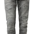 thumbnail image 5 of Ma Croix Mens Biker Jeans Slim Fit Distressed Ripped Zipper Stretch Denim Pants, 5 of 6