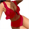 thumbnail image 4 of Moda mujer Sexy traje de baño sólido volante Bikini Split traje de baño OAVQHLG611B Store llm121212, 4 of 5