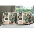 thumbnail image 6 of Ambesonne Monstera Throw Pillow Cover 4 Pack, Mid Century Boho Shapes, 20", Evergreen Pale Rust Brown, 6 of 7