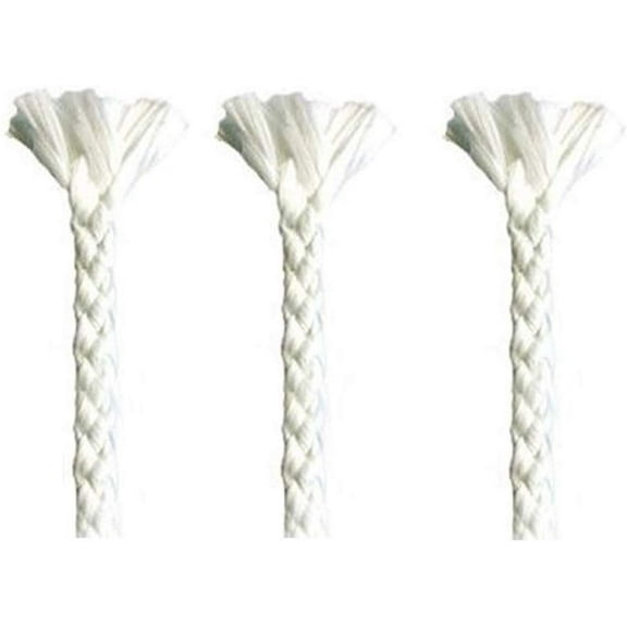 1/8" x 15' Long Life Replacement Round Fiberglass Wick Backyard Torch Oil Lamp Rock Candle Tiki Wine Bottle Lanterns Garden Lights