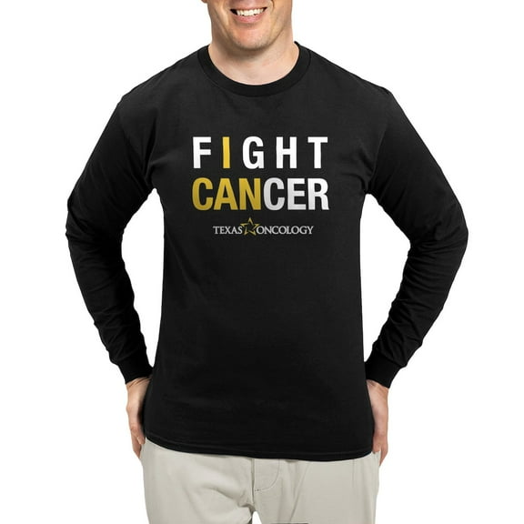 CafePress - I Can Fight Cancer Dark Long Sleeve T Shirt - Long Sleeve Dark T-Shirt
