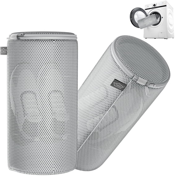Kimmama Shoe Washing Machine Bag,Laundry Shoes Bags,Sneaker Wash Protector Sack,Sandwish Mesh,Gray,8x15",2 Pack