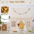 thumbnail image 5 of Wilwolfer Kids Play Tent for Toddlers with Padded Mat & Star Light Golden Indoor Playhouse, 5 of 8
