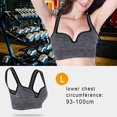 thumbnail image 5 of Mujer Yoga Fitness Stretch Entrenamiento Camiseta sin mangas Chaleco sin costuras Sujetador deportivo acolchado inalámbrico (Negro L), 5 of 5