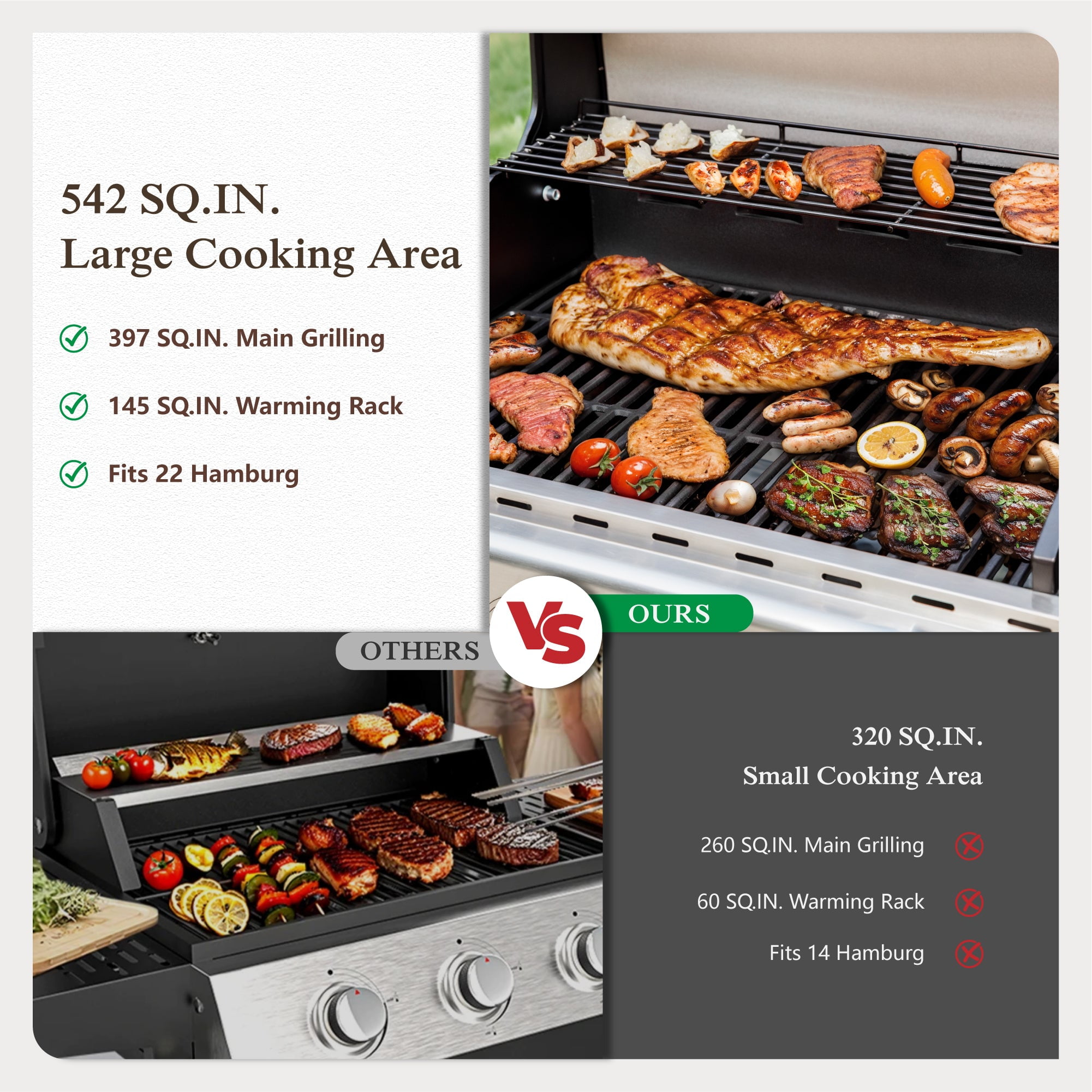 Alpha Joy 4-Burner Propane Gas BBQ Grill with Side Burner and Wheels Stainless Steel