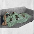 thumbnail image 6 of Boston Terrier Soft Flannel Fleece Throw Blanket, Cartoon Character Minimalist Design of Playful Dog, Cozy Plush for Indoor and Outdoor Use, 60" x 80", Charcoal Grey Mint Green, by Ambesonne, 6 of 6