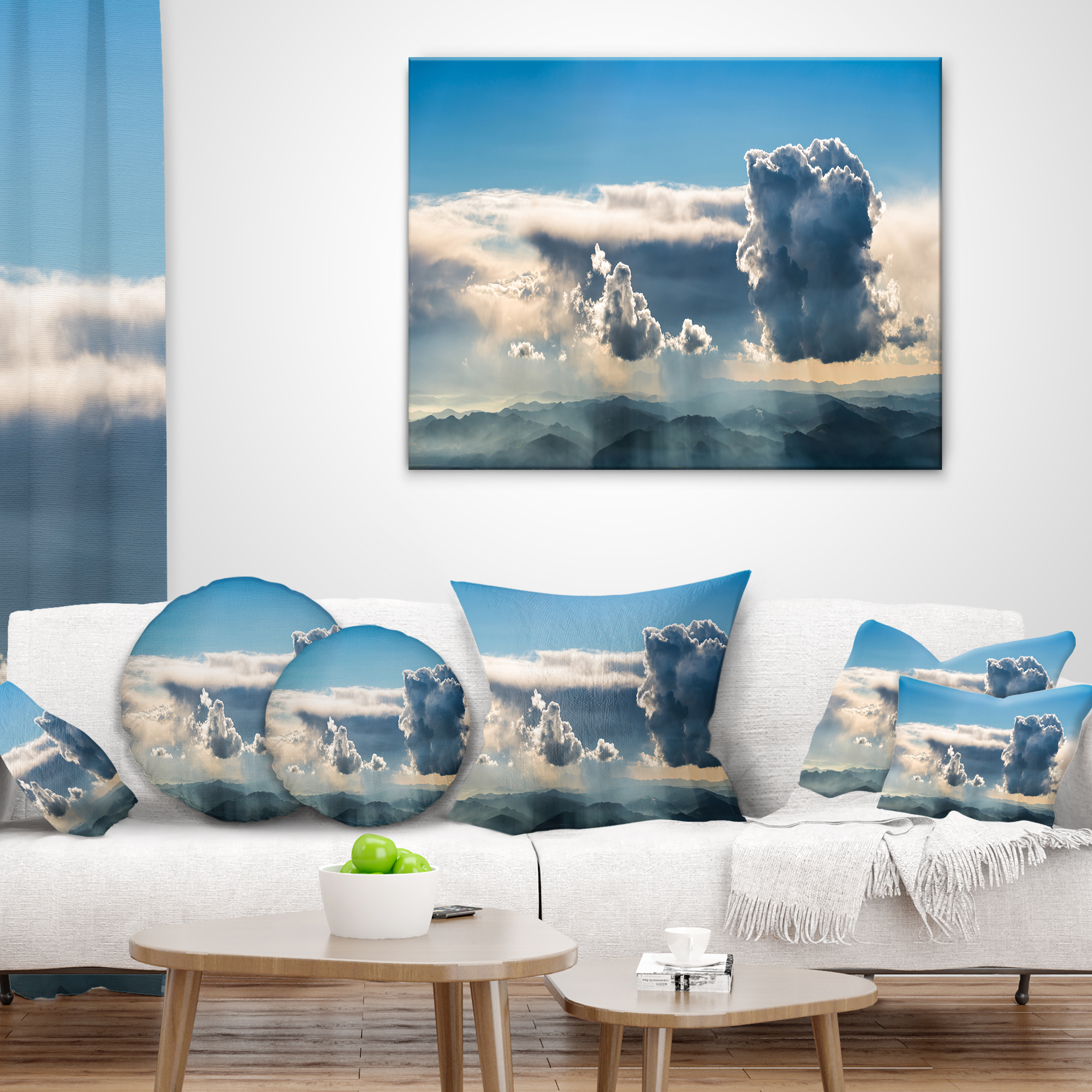 Designart 12" x 20" Multi-color Polyester Throw Pillow