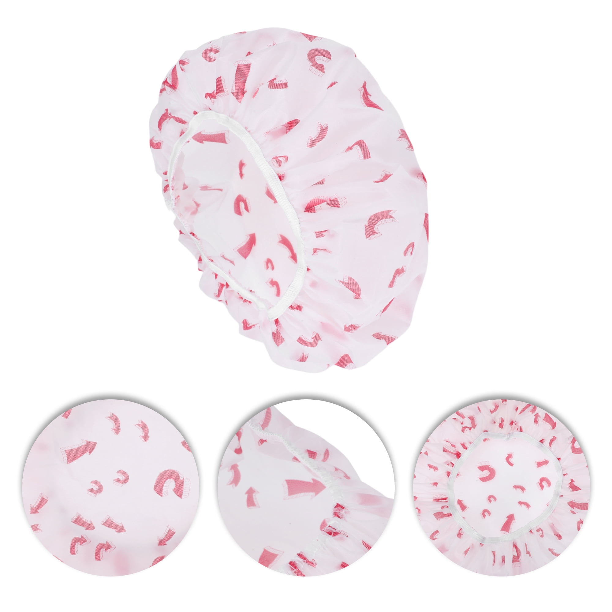 Unique Bargains Fish Single Layer Shower Cap 5 Pcs Red, White