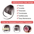 thumbnail image 5 of Bangs Hair Clip in Bangs 100% Real Human Hair Extensions Wispy Bangs with Temples Hairpieces for Women Clip on Air Bangs Curved Bangs for Daily Wear (Light Brown), 5 of 5