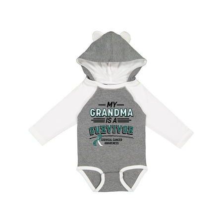 

Inktastic My Grandma is a Survivor Cervical Cancer Awareness Gift Baby Boy or Baby Girl Long Sleeve Bodysuit