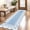 Mist Blue, variant on GlowSol Washable Scalloped Edge Area Rug - Non-Slip Low-Pile, Collapsible Thin Carpet for Living Room, Bedroom, Nursery & Kids Room - Pink, 5x7