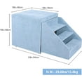 thumbnail image 2 of Lineslife 2-in-1 Folding Pet Stairs for High Bed Storage Ottoman Pet Steps for Small Large Dogs Cats, Blue, 2 of 9