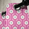 thumbnail image 4 of Ambesonne Pink Grommet Curtain, Vertical Hexagons Dots, 50" x 63", Pale Blue White Pink, 4 of 6