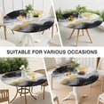 thumbnail image 7 of Black Marble Gold Line Pattern Round Fitted Tablecloth with Elastic Edge,Dining Table Cover Waterproof,Outdoor Round Tablecloth for Camping,Dining,Indoor and Outdoor, 7 of 7