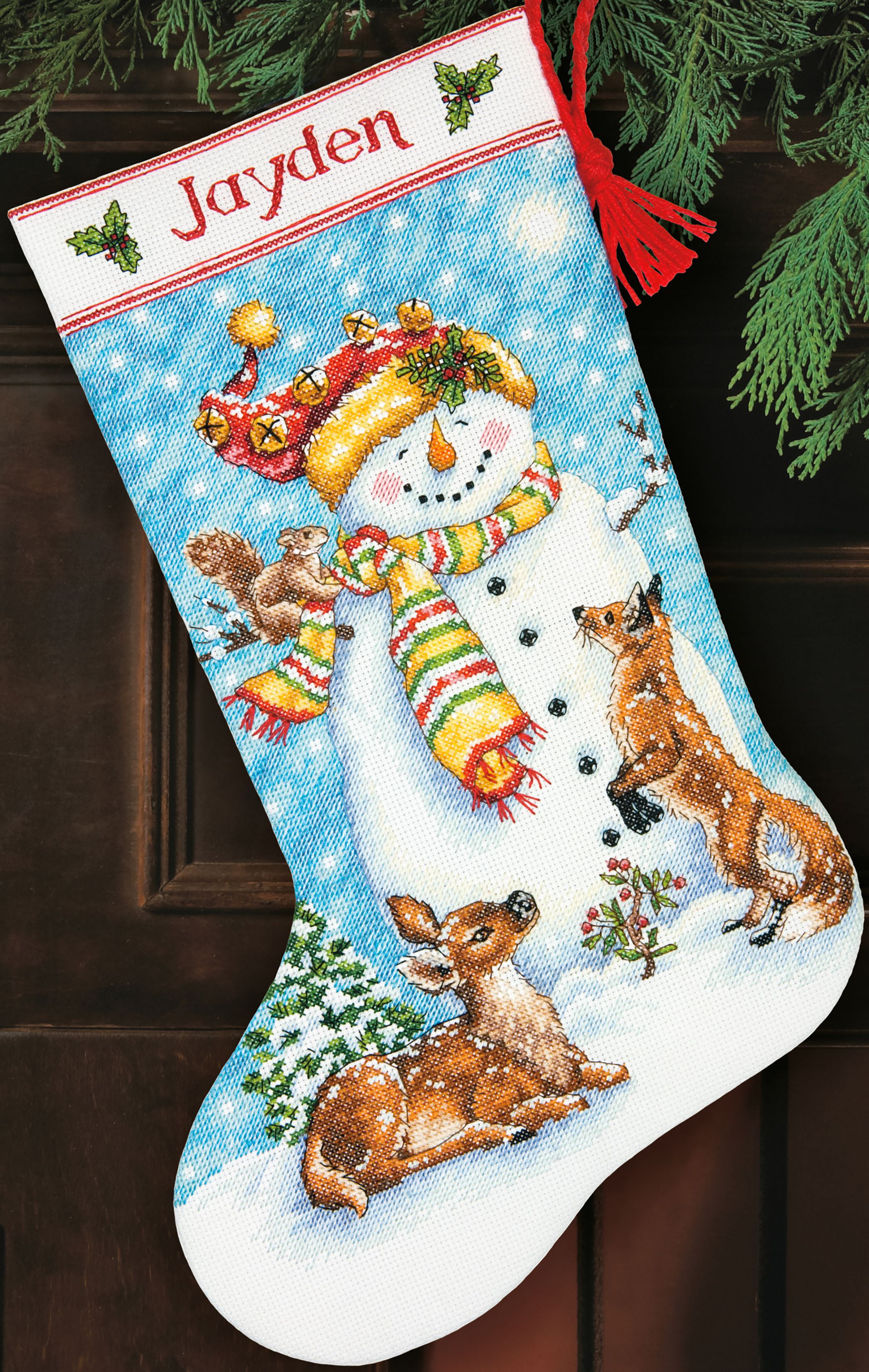 Multi-Color Design Works Santa Sleigh Stocking 