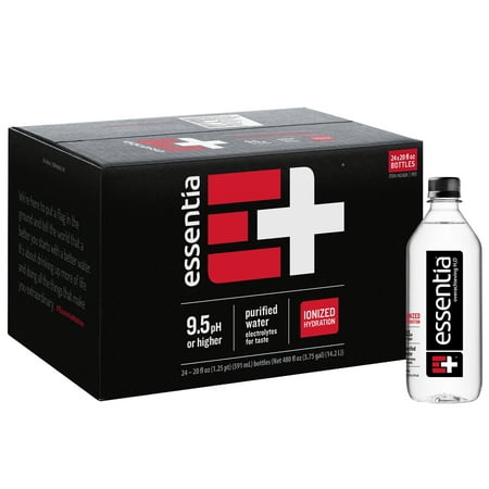 Essentia Water; 20-oz. Bottles; Case of 24; Ionized Alkaline Bottled Water; Electrolyte Infused for Smooth Taste; pH 9.5 or Higher; 99.9-Percent Pure, Overachieving H2O for the Doers and (Best Out Of Waste)