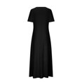 thumbnail image 5 of LMKIHUSA Eyelet Embroidery Dresses for Women Casual Simple Solid Color Sleeveless V Nevk Maxi Dresses A Line Loose Fit Comfortable Summer Long Dress 2024,Black M, 5 of 6