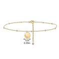 thumbnail image 4 of Women Coin Anklet Gold Birth Month Floral Pendant Anklet Jewelry Gift, 4 of 5
