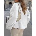 thumbnail image 2 of Suéter PRETTYGARDEN Oversized de Textura Suave Blanco XL, 2 of 8