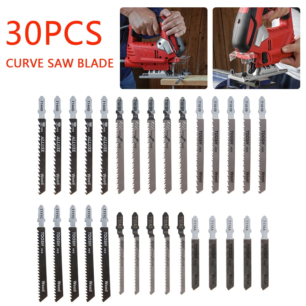 30pcs/set Reciprocating Jig Saw Blade T-Shape Cutting Woodworking Cutting Tool