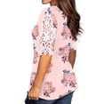 thumbnail image 7 of DHFJKG Women Floral T Shirt Summer Short Sleeve Fashion Printing V Neck Loose Fit Shirts Hawaii Beach Vacation Clothes Cozy Tops, 7 of 7