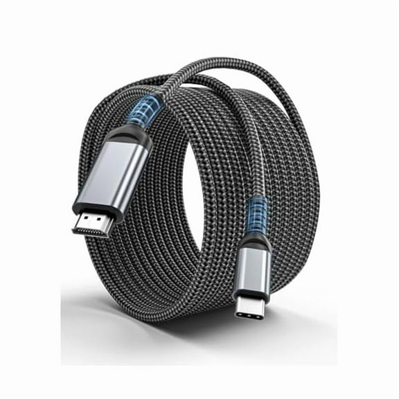 wonima88 USB C to HDMI 15 Feet Cable 4K, Anti-Interference Gold-Plated Plugs, Aluminum Type-C to HDMI Cord, Thunderbolt 3 & 4 Compatible for MacBook, iMac, iPad Pro, Galaxy, Surface, Dell, HP
