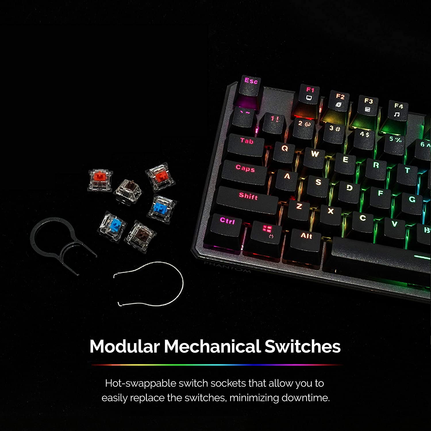 87-key Mechanical Keyboard, RGB LED, Outemu Blue Switch, Green Axis Keyboard, Gaming Keyboard